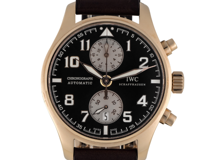 13. IWC: Antoine de Saint Exupéry, Ref 387805 — Limited edition pink gold chronograph wristwatch with date circa 2013