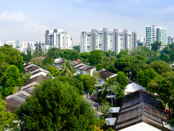 The towers are located in Holland Village, a neighborhood that boasts some of Singapore