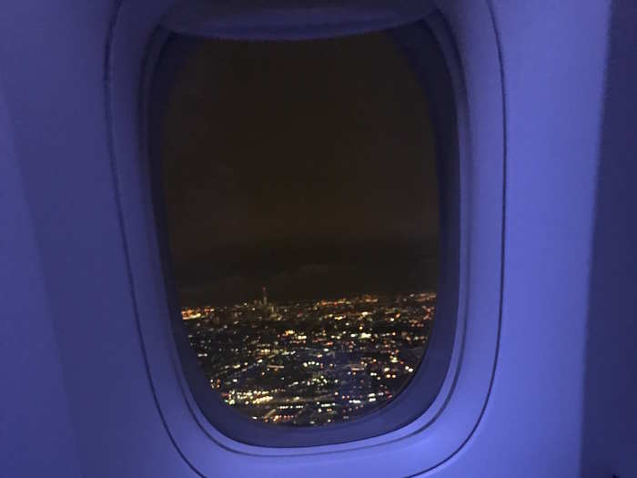 The view as we started our descent into JFK was impressive. It was nice to see the lights without having to crane my neck or ask a neighbour if we could open the blind.