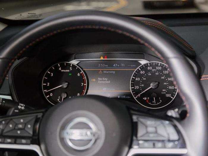 In front of the driver is a traditional analog gauge cluster flanking a seven-inch digital information display. The analog/digital combo work well together, delivering clear and concise information to the driver.