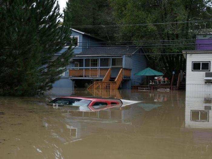 No deaths have been reported, but local officials are concerned that residents may have gotten trapped in cars in the rising water.