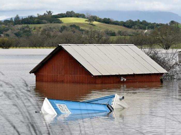 Sonoma County officials estimated that 2,022 homes, businesses, and other buildings were flooded, a county spokesman told the Santa Rosa Press Democrat.