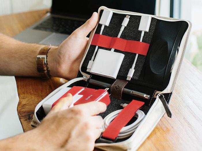 A cable organizer that makes traveling way easier