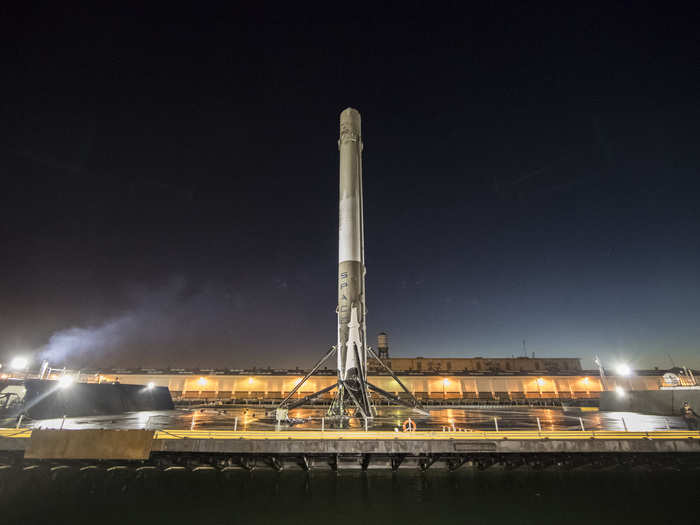 Landing the booster is not critical to the mission, but if all goes smoothly, it will get towed back to land for use in a future launch, saving SpaceX millions of dollars in rocket hardware.