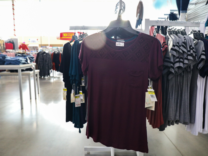 This maroon top was listed as a clearance item and priced at $5.