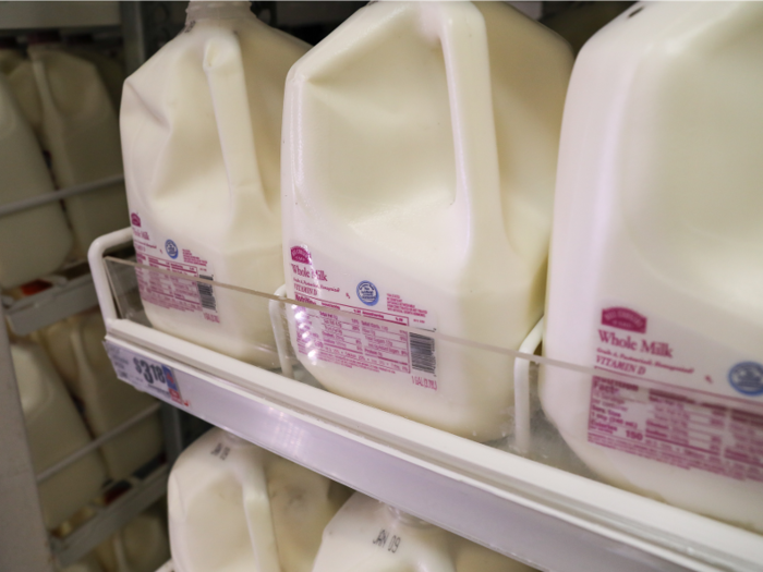 For example, in the dairy section you can pick up a gallon of whole milk ...