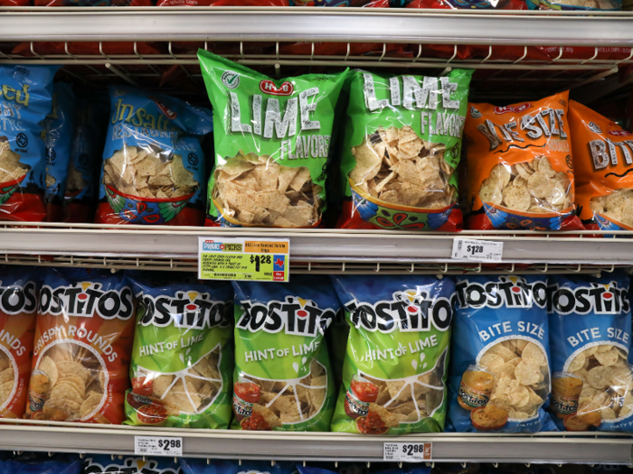 ... or a bag of lime-flavored chips for half the price of a bag of Tostitos.