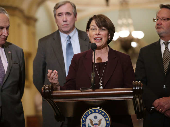 Sen. Amy Klobuchar of Minnesota, a former prosecutor, only recently came out in support of legalization, saying "states should have the right to determine the best approach to marijuana within their borders."