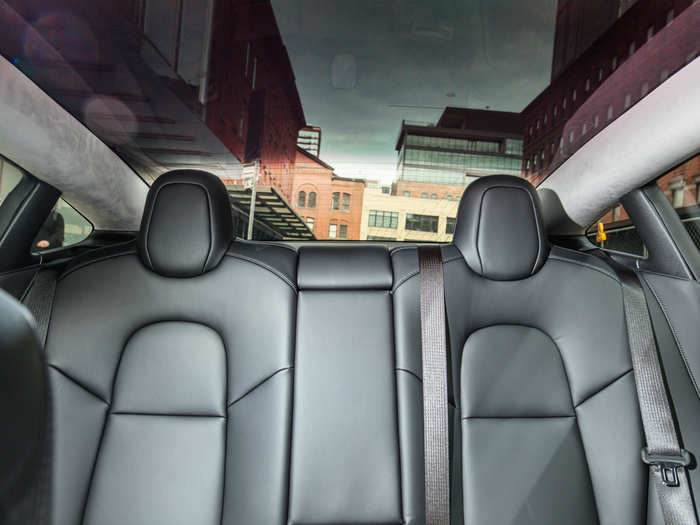 With the Model, you get a smaller back seats, but a showstopping panoramic glass roof that runs from the windshield to the rear hatch.