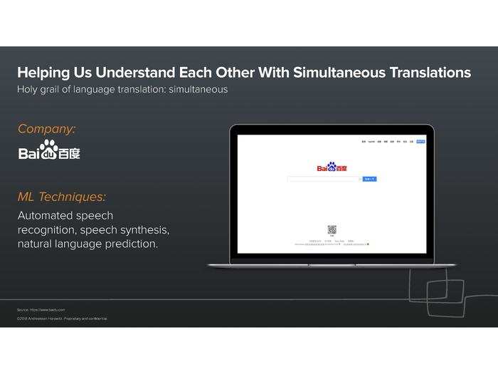 Baidu is using machine learning to help improve translation technology.