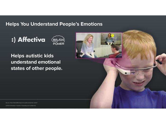 Affectiva has built applications for those with autism to better understand the emotions of others.