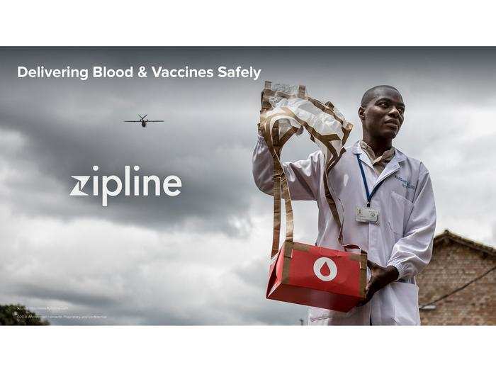 Zipline uses drones to deliver life-saving blood and vaccines to people across Rwanda.