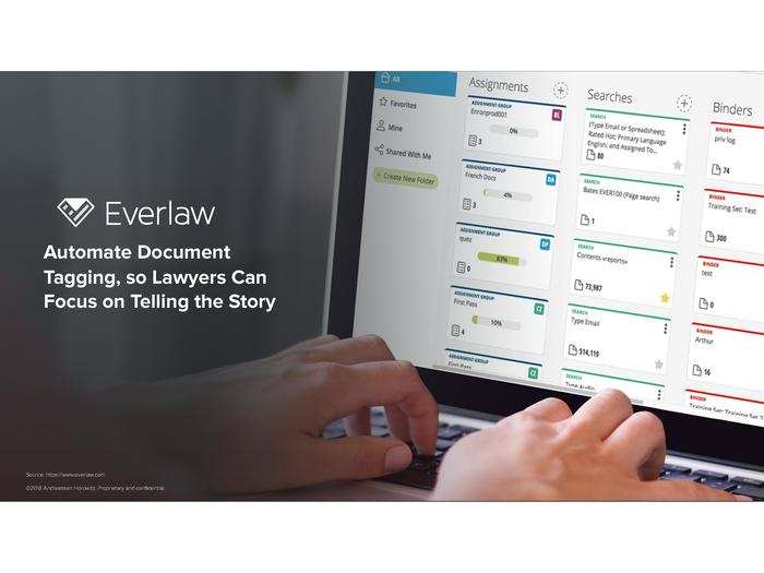 Everlaw uses machine learning to organize evidence, so trial lawyers can spend more of their time connecting the dots in a case.