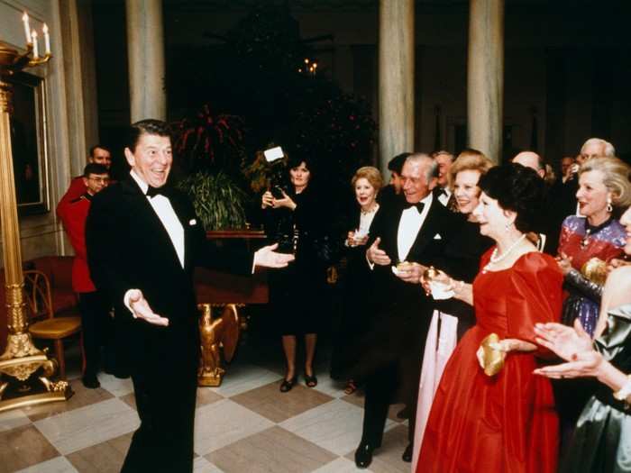 First lady Nancy Reagan threw Ronald Reagan