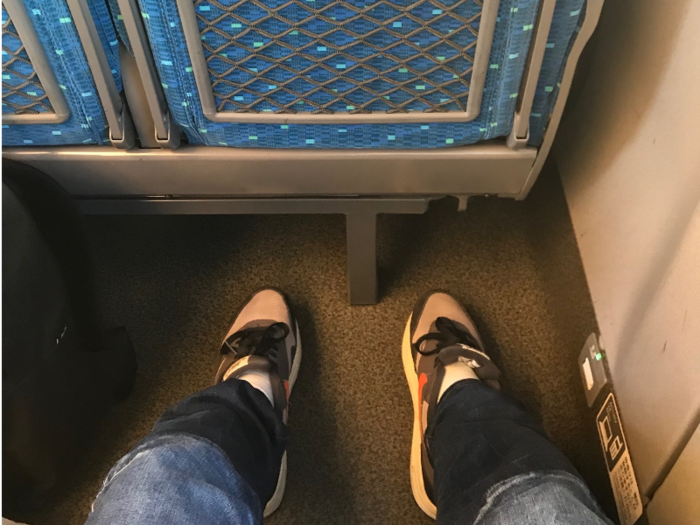 I settled into my reserved seat, and found it rather comfortable. I have been on many commuter trains in my life, but never one with this much leg room. I