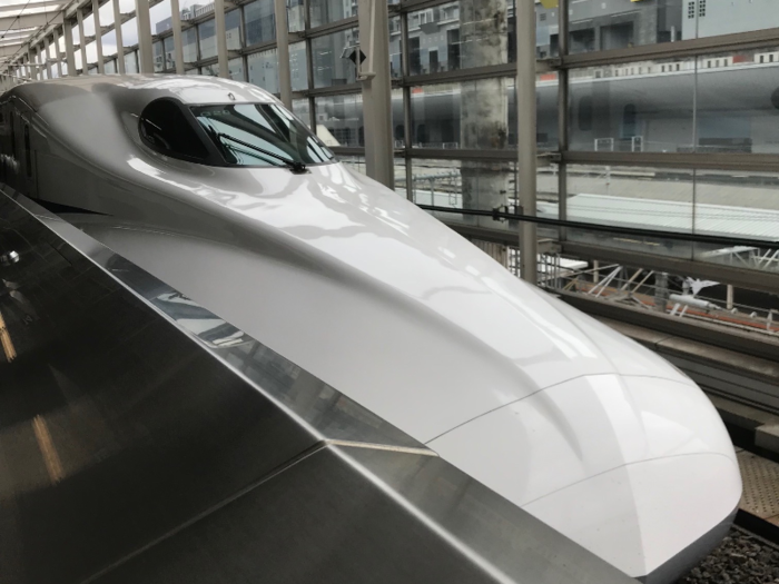 After finding my way through the station, I walked up the steps to the platform and saw the Shinkansen in all of its glory.