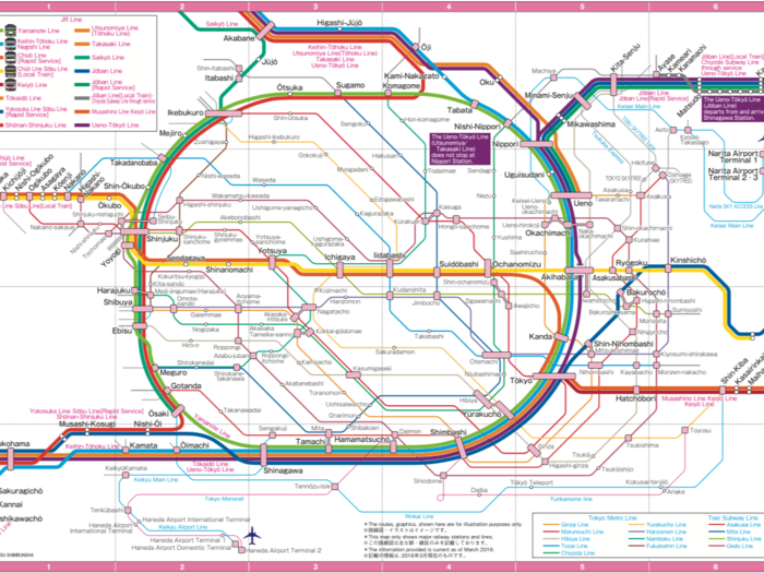  The JR Pass would give me access to a number of train systems across the country. I could use it for some, but not all of the trains around Tokyo, and other major cities like Kyoto and Osaka. The map below shows JR train lines in Tokyo (thick lines) that I could use the pass on and the metro train lines (thin lines) that I couldn