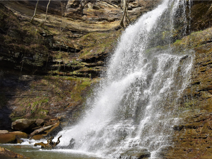 Nearby is the Midland Trail Scenic Byway, home to the Cathedral Falls. One Yelp reviewer called it "New River Gorge