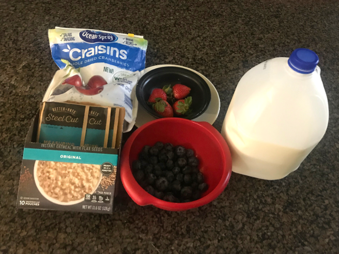 Caballero wakes up at 5:00 a.m. and starts his day with a breakfast of oatmeal and fresh berries.