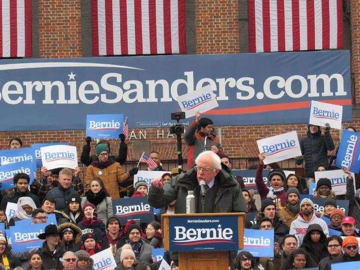 During his speech, Sanders addressed an array of issues, touching on everything from climate change and campaign finance reform to mass incarceration and gun violence.