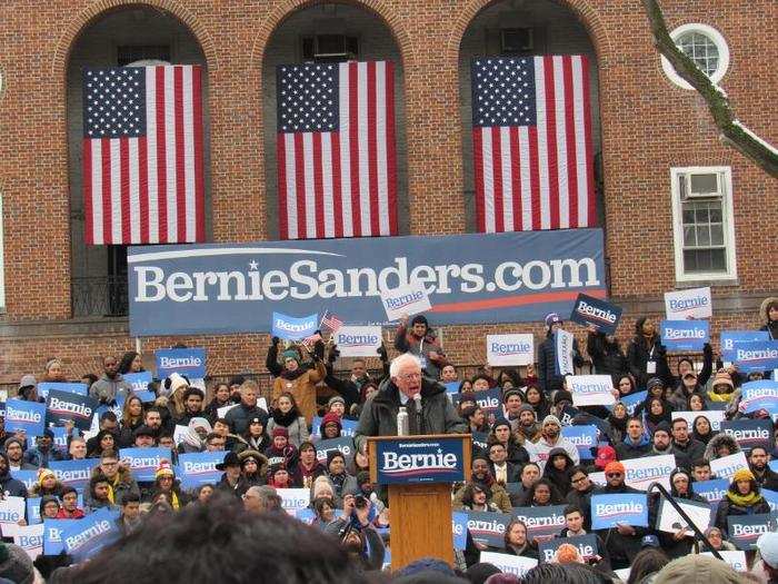 A Sanders campaign aide told INSIDER roughly 13,000 people attended the rally.