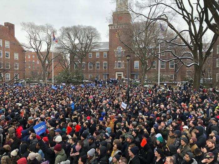 By the time Sanders began speaking, the venue was packed.