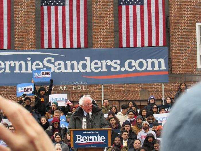 When Sen. Bernie Sanders finally came on the stage, the crowd exploded.