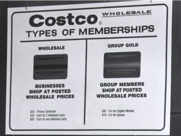 Back when it first opened its doors, Costco offered business owners memberships for a $25 annual fee.