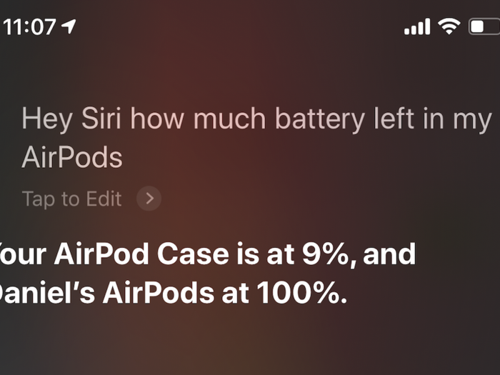 Find out how much battery life your AirPods and Apple Watch have left.