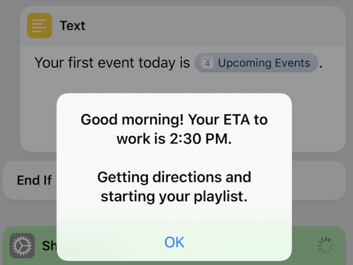 Get an ETA for your morning commute and start your morning playlist.