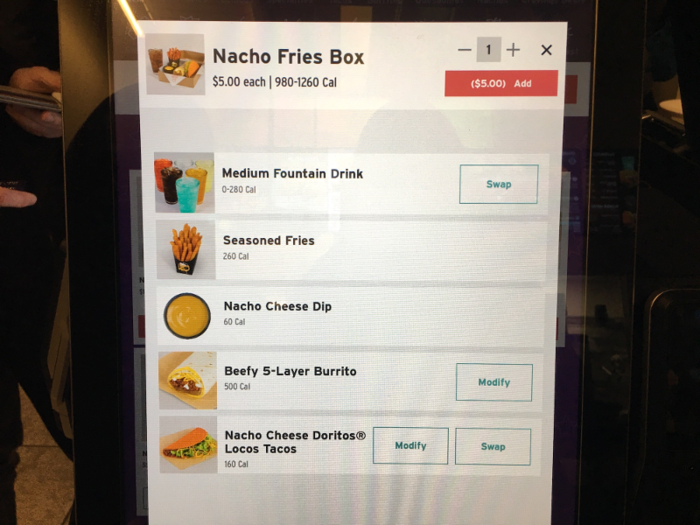 The kiosks eliminated any sort of anxious line-waiting or concerns of having your order misheard, and helpful photos alongside each menu item allowed you to see exactly what you were getting and make modifications.