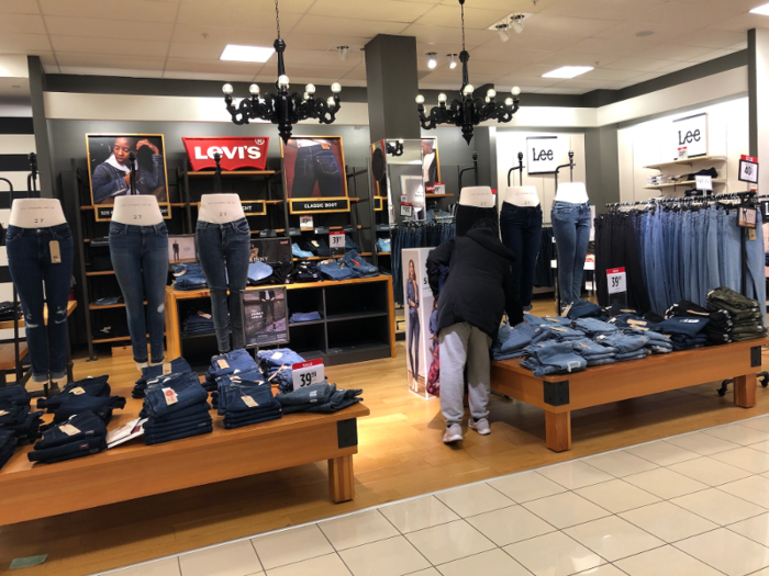 Each branded store-in-store concept, like this Levi