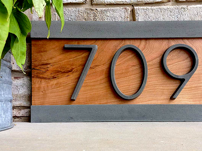 An address sign that