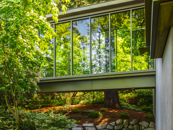 "This understated house on the east shore of Lake Washington defers both to its wooded site and to one of the nation’s premier collections of modern American Art," architect Olson wrote on his website. "The resulting design weaves the two themes together — art into the home and the house into nature — into a comfortable place to live."