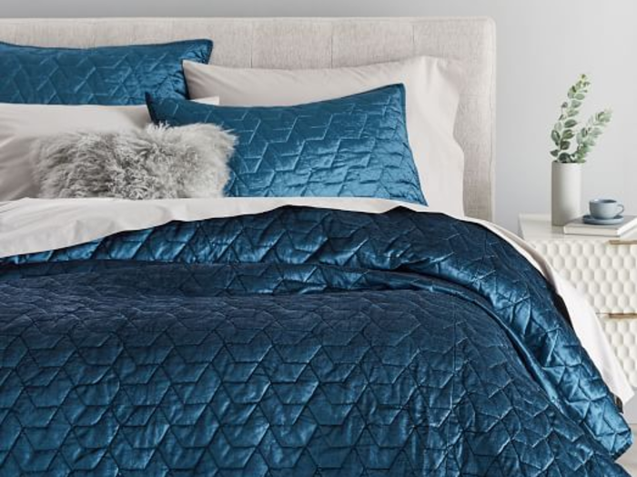 Lush Velvet Tack Stitch Quilt and Shams