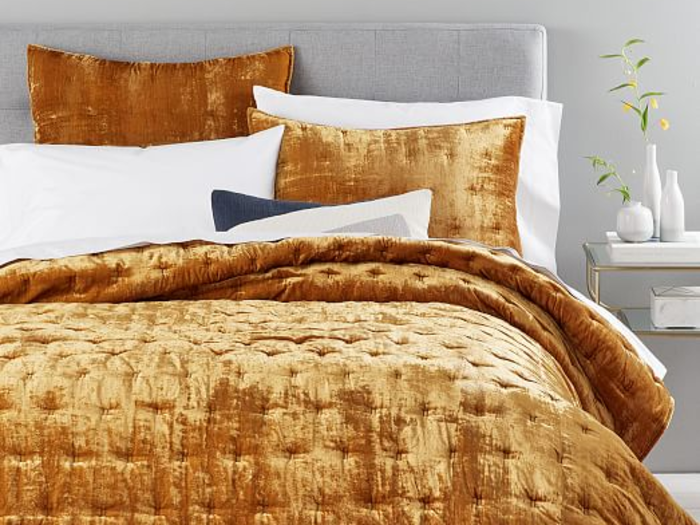 Luster Velvet Deco Quilt and Shams