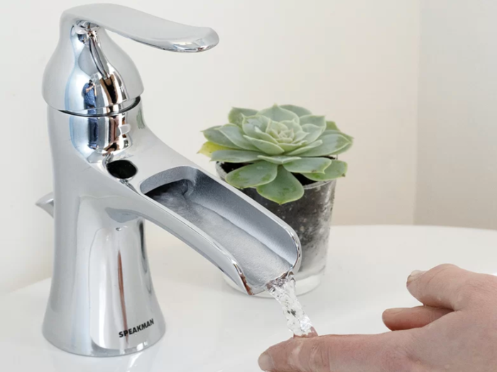 A cascading bathroom faucet