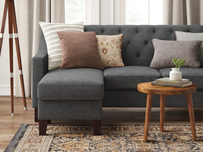 A comfortable tufted sofa