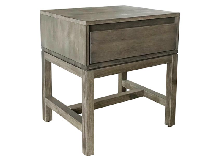 A rustic nightstand