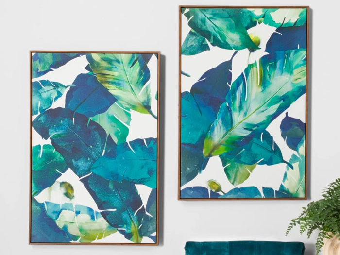 A set of tropical wall prints