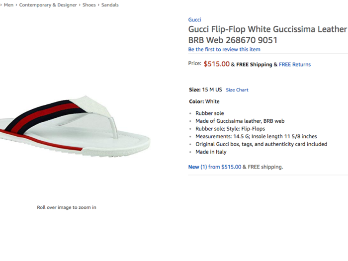 One Gucci flip flop