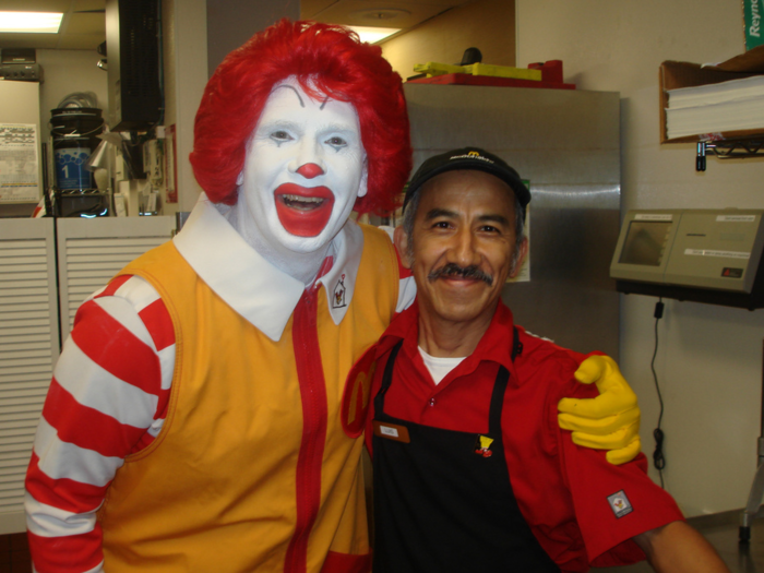 McDonald’s visor and a large fries