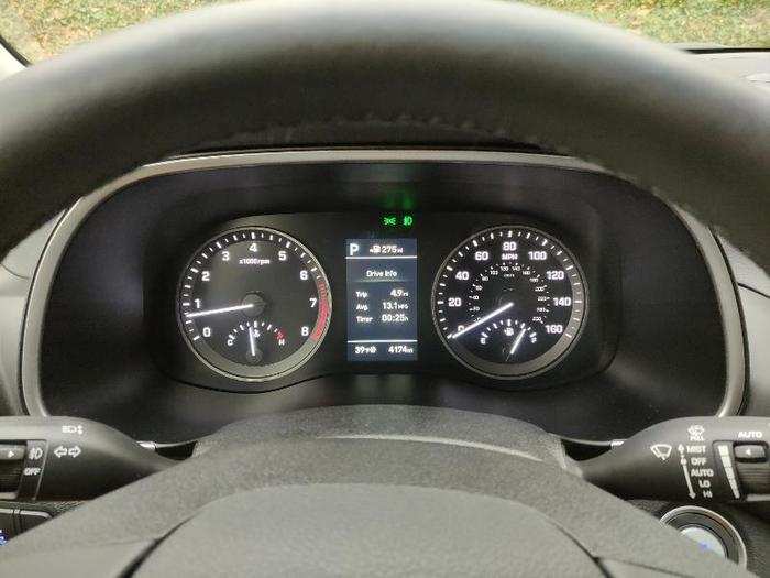 In front of the driver is a 4.3-inch color LCD information display flanked by a pair of clear and concise analog gauges.