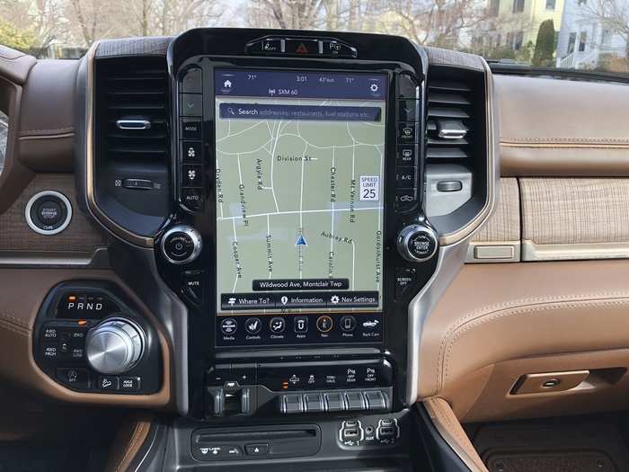 The 12-inch center touchscreen is stunning. The infotainment system is FCA