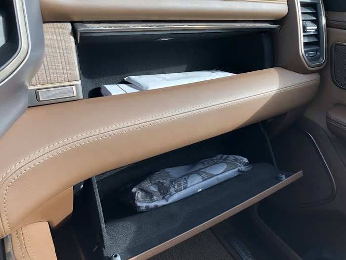 The RAM offers a dual glove box for document storage.