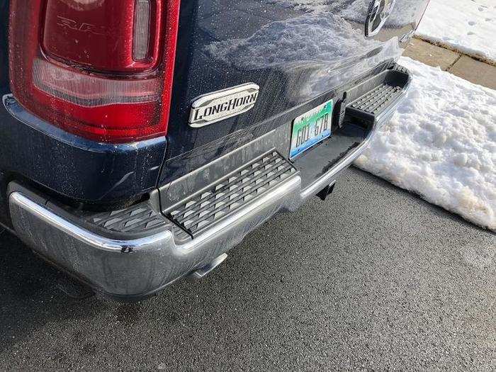 The rear step bumper made getting in and out of the bed relatively simple.