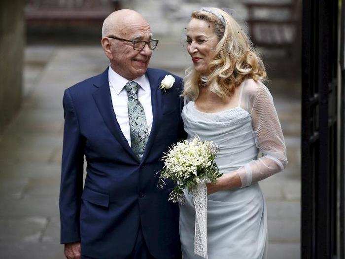 Murdoch and former supermodel Jerry Hall got married at St. Bride