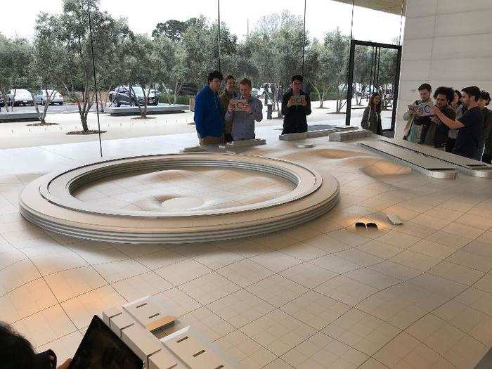 You can also see a scale model of the spaceship building and surrounding campus.