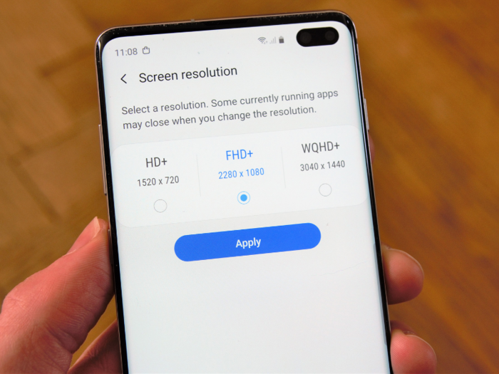 The Galaxy S10 has a sharp 1440p display, but it