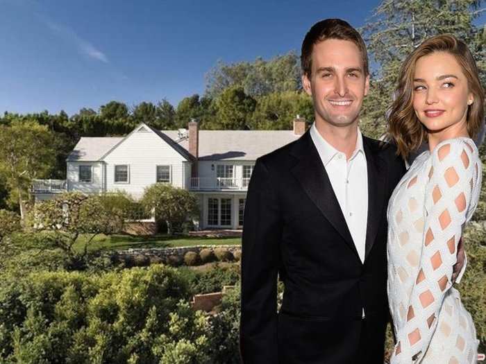 Evan Spiegel also lives in California. He purchased the Los Angeles house he shares with wife Miranda Kerr in 2016 for $12 million, or $12.5 million adjusted for inflation — just .57% of his $2.2 billion net worth.